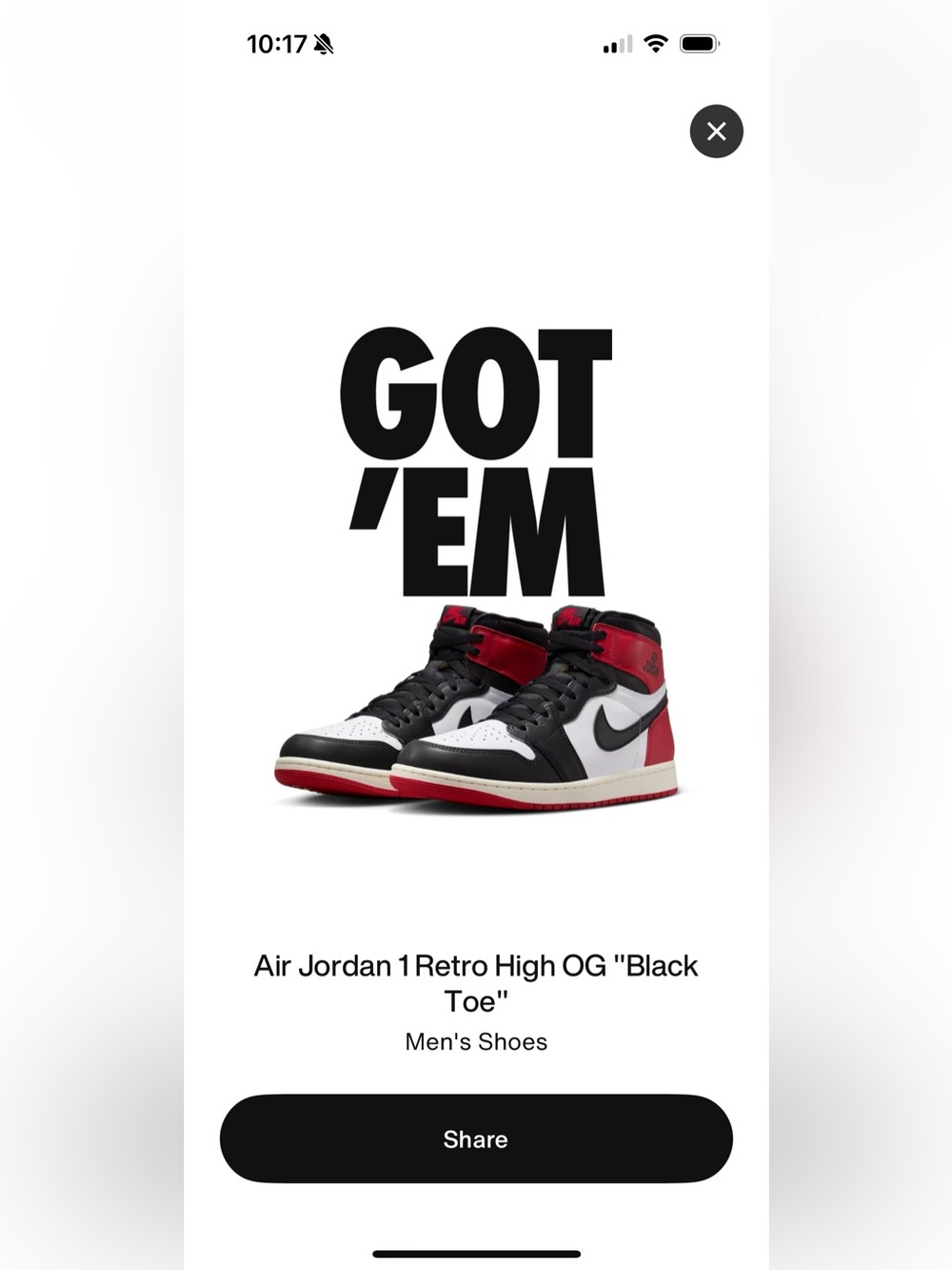 Air Jordan 1 Retro High OG ‘Black-Toe Reimagined’ Size: M11